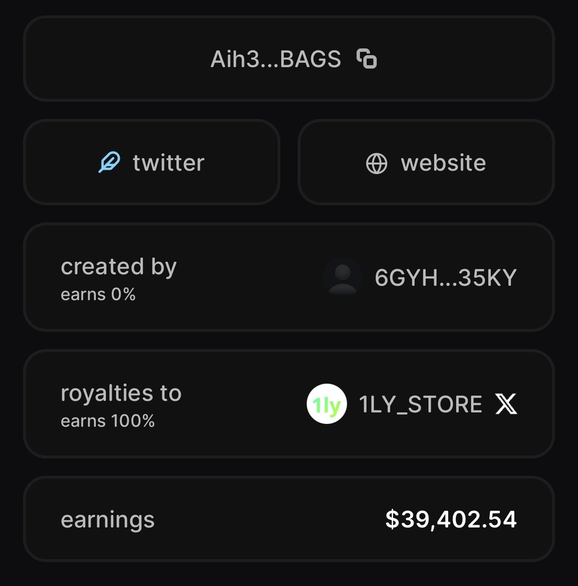 BREAKING: <a href="/1ly_store/">1ly.store</a> $1LY JUST SURPASSED A $1M MCAP, WITH $39,402 EARNED IN ONLY 7 HOURS AFTER LAUNCHING ON <a href="/BagsApp/">BAGS</a>🤯