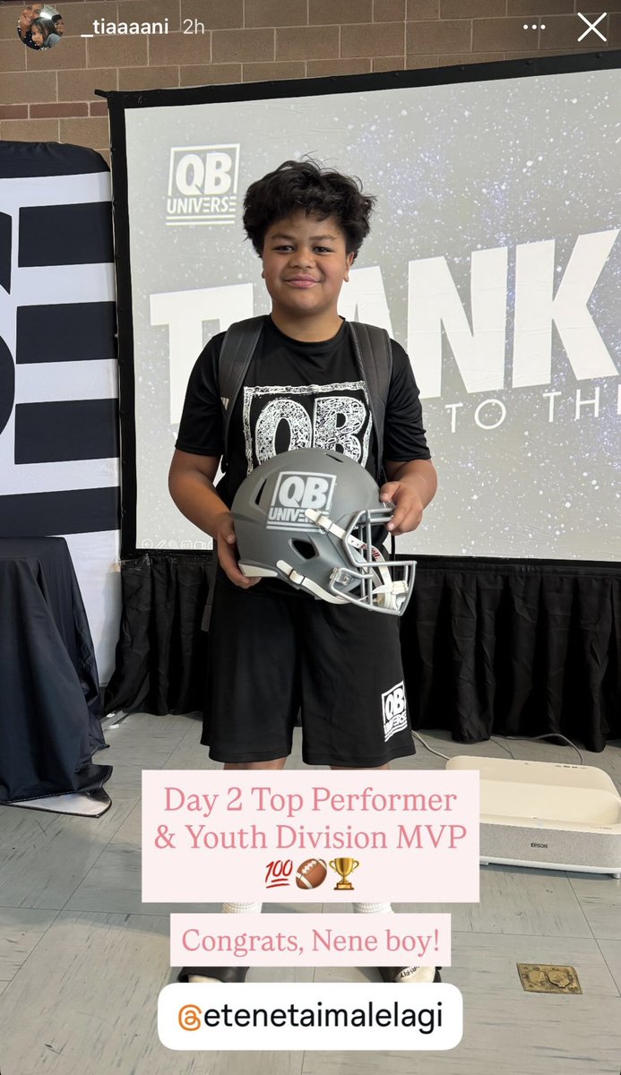 RaymondMaae's tweet photo. 👏Proud Of You Grandson👏#EteneFaimaloTaimalelagi #11U #QB1 Las Vegas @QBUniverseQBU #NYS #JrGaels #GATA https://t.co/tdlKsOUJiA
