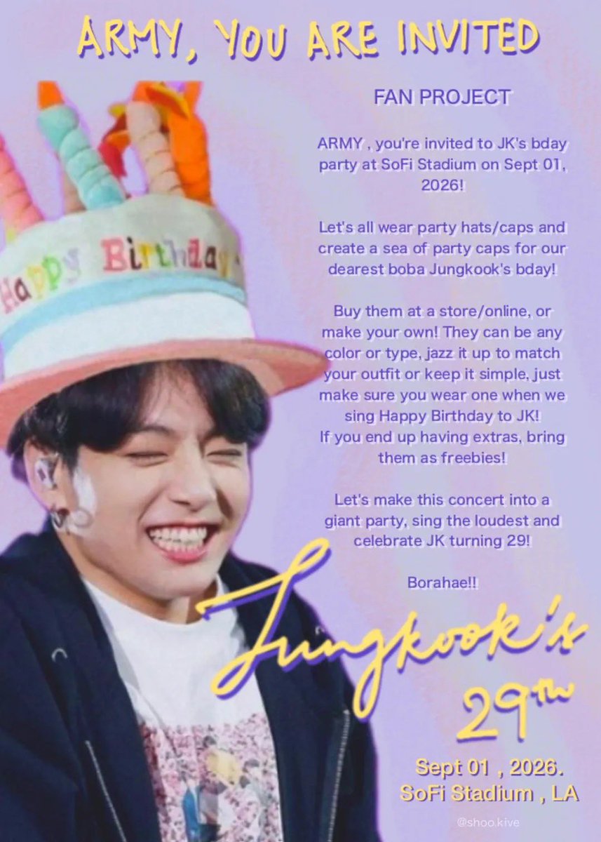 agstdose's tweet photo. i’ve been seeing this birthday project going around for jungkook’s birthday at their LA show! i didn’t see it being shared on twitter yet so i wanted to bring it up and share it!!

#BTS_WORLDTOUR #ARIRANG_Tour @bts_bighit https://t.co/RT5abrC1Q8