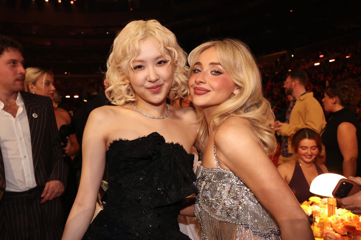 Sabrina Carpenter and Rosé at the 2026 #GRAMMYs.