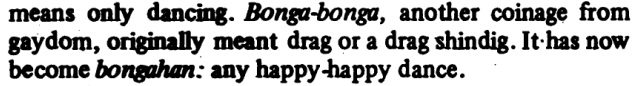 in "language of the streets", nick joaquin cheekily (but no less sincerely) argues that tagalog slang should be basis for a national language because it already functions as lingua franca, showing etymology and usage, and he notes the "heavy influence ... of the gays".