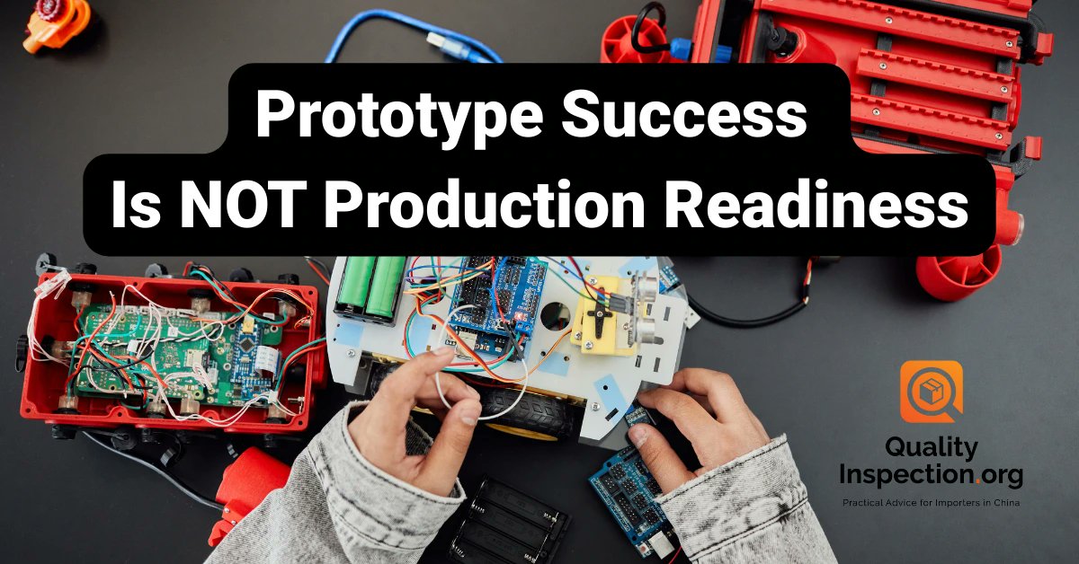 QualityInsp_org's tweet photo. Some people receive a working prototype that seems to reach their expectations and then mistakenly believe that they can start production.
Here's why that's almost certainly a bad idea: https://t.co/0d13vgyCiz https://t.co/nOmG6Pp3TS