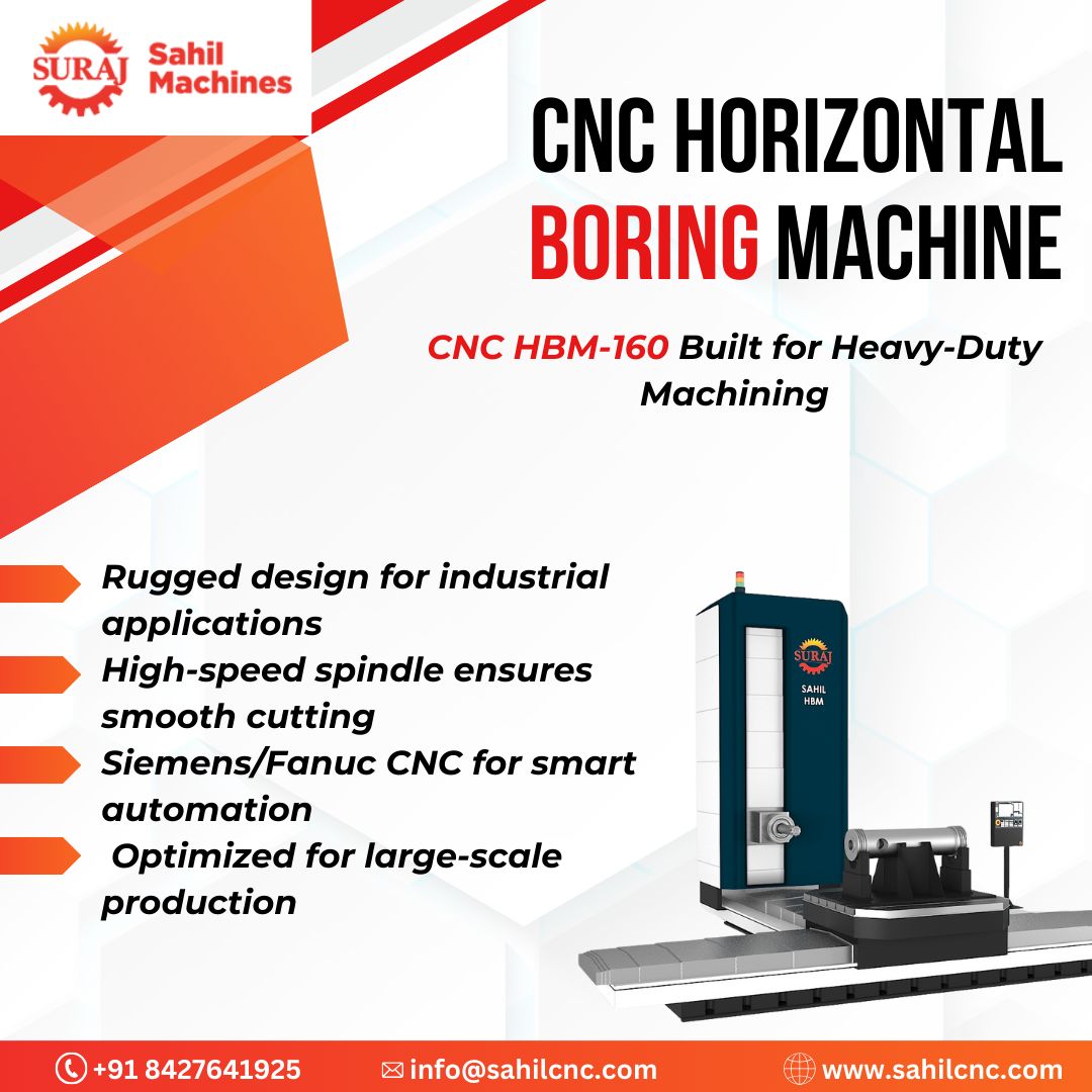 SahilCNC's tweet image. Handle the toughest machining tasks with CNC HBM-160. Built for industries that demand durability and precision!

🌐 Visit: sahilcnc.com

Product link: https://
sahilcnc.com/boringmachines…

#cncmachines #hbm160 #sahilmachines #industrialautomation #heavymachining