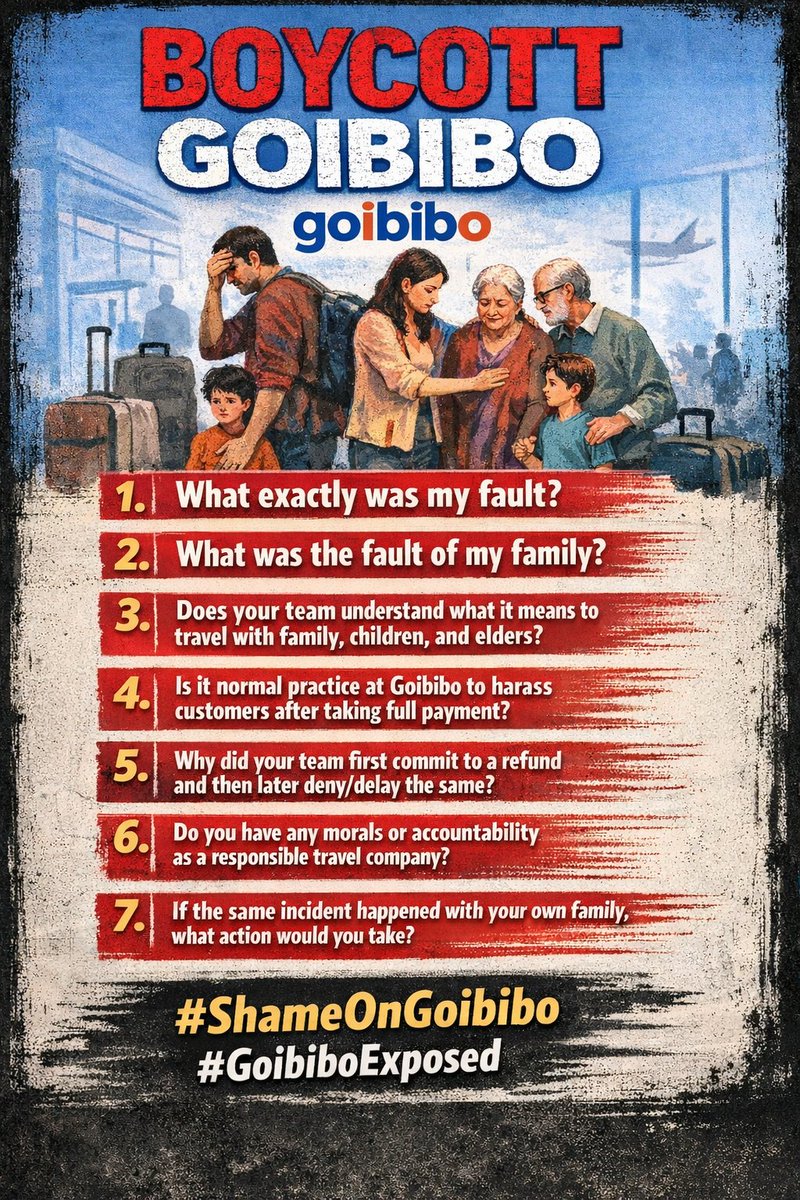 varun60827866's tweet photo. @GoibiboSupport How long does Goibibo take to resolve a simple refund? After cancelling my booking on the day of check-in, your team kept delaying,ignoring, and harassing me You have forced me to start a public campaign against your unethical practices.#BoycottGoibibo #ShameOnGoibibo https://t.co/uGxVgUrOZ1