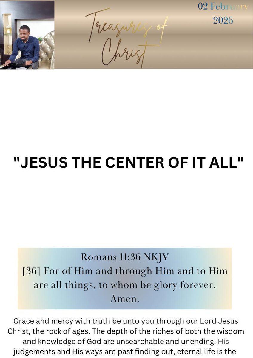 houseofgracent's tweet photo. Grace and mercy with truth be unto you through our Lord Jesus Christ, the rock of ages.🙏🏽😇

Please receive today’s Treasures of Christ Daily Devotional "JESUS IS THE CENTRE OF IT ALL" https://t.co/BX84kDvAX6