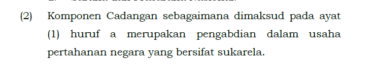 Jatosint's tweet photo. "para ASN diikutsertakan" apakah ini artinya disuruh/diwajibkan? Kalau iya, bukannya ini bertentangan dengan UU PSDN yang di Pasal 28 ayat (2) jelas disebutkan bahwa bahwa Komcad bersifat Sukarela?

FYI jadi Komcad itu bukan ikut latihan dasar militer/bela negara biasa. Jadi Komcad berarti HARUS siap dimobilisasi (ada ancaman pidana, Pasal 77, kalau gk memenuhi) ketika terjadi darurat militer atau keadaan perang

Dan sesuai hukum humaniter, begitu dimobilisasi Komcad akan kehilangan status dan perlindungannya sebagai warga sipil dan jadi kombatan yang SAH untuk ditembak. Ditambah lagi hukum militer juga berlaku untuk lo (Pasal 46)

Jadi konsekuensinya gk sembarangan