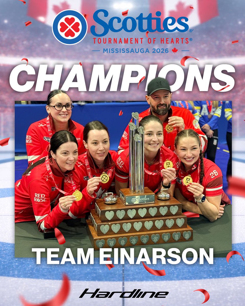 HardlineCurling's tweet image. Champions of Canada.
Congratulations to Team Einarson on capturing the Scotties Tournament of Hearts in a thrilling final!

#HardlineNation #JoinTheRevolution