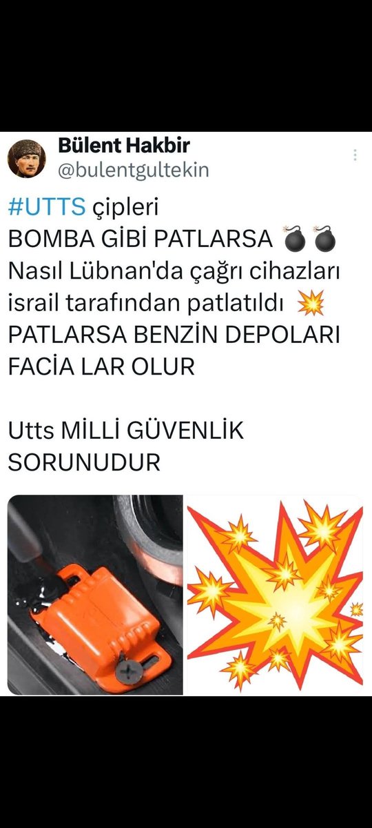 Recepsamuncu1's tweet photo. KÜRESEL HEGEMONYA ORGANİZE ÇALIIŞIR,,
#UTTS
Ya bu çipler israil tarafından Lübnan da patlayan çağrı cihazları gibi arabaları patlatılır'sa 💥
Bu çipler tamda depoya takılıyor benzinde en ufak kıvılcım'da alev alır Zaten sirket abd gibi gözüken ama gizli israilinmiş sanırım https://t.co/WS55z8PkKh