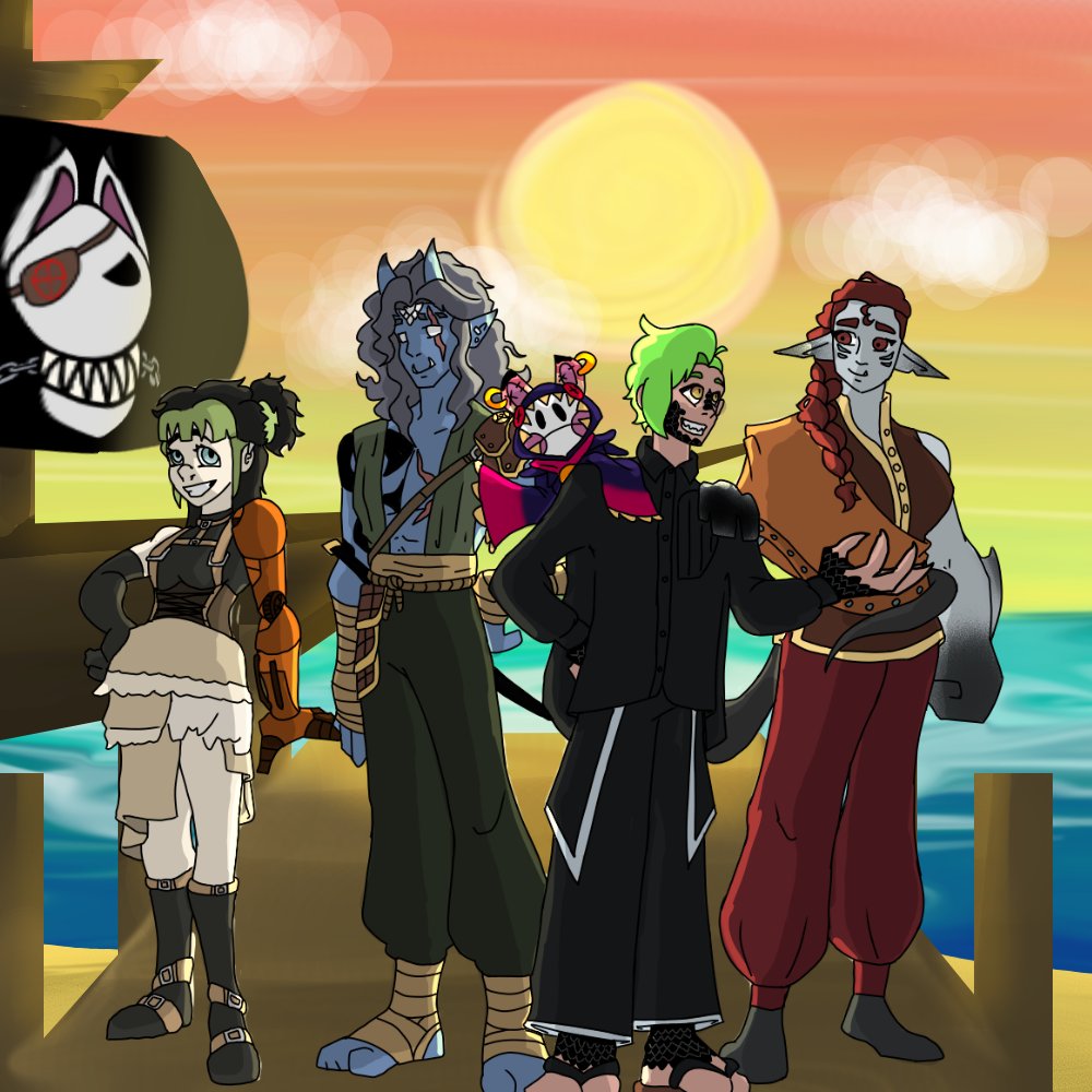 𝘛𝘳𝘢𝘪𝘯𝘦𝘥, 𝘵𝘦𝘴𝘵𝘦𝘥, 𝘢𝘯𝘥 𝘵𝘰𝘨𝘦𝘵𝘩𝘦𝘳 𝘢𝘵 𝘭𝘢𝘴𝘵, 𝘛𝘩𝘦 𝘍𝘢𝘯𝘨𝘦𝘥 𝘗𝘪𝘳𝘢𝘵𝘦𝘴 𝘮𝘢𝘬𝘦 𝘵𝘩𝘦𝘪𝘳 𝘳𝘦𝘵𝘶𝘳𝘯 𝘵𝘰 𝘵𝘩𝘦 𝘉𝘭𝘶𝘦 𝘚𝘦𝘢 𝘵𝘰 𝘧𝘶𝘭𝘧𝘪𝘭𝘭 𝘵𝘩𝘦𝘪𝘳 𝘋𝘳𝘦𝘢𝘮𝘴

Commission I did for <a href="/LenasBadAtGames/">Lena’s Lane | 👹👽Half Gremlin VTuber👽👹 | VFree</a> 's One Piece DnD Party!!!