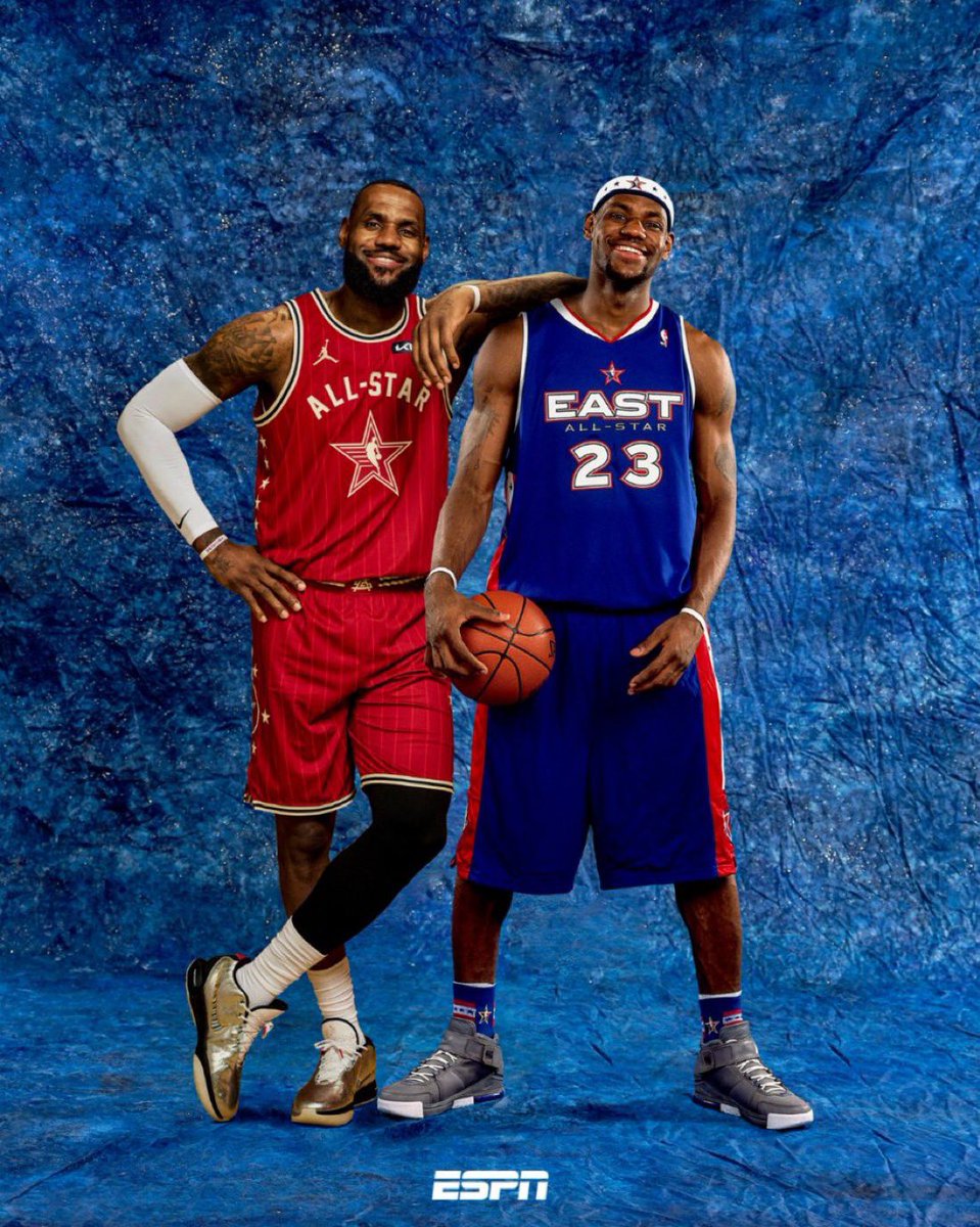 The most NBA All-Star appearances:

22 — LeBron

19 — Kareem
18 — Kobe
16 — Dr. J, KD
15 — Duncan, KG, Shaq
14 — Malone, MJ, West, Dirk

A LEAGUE OF HIS OWN. ⭐️