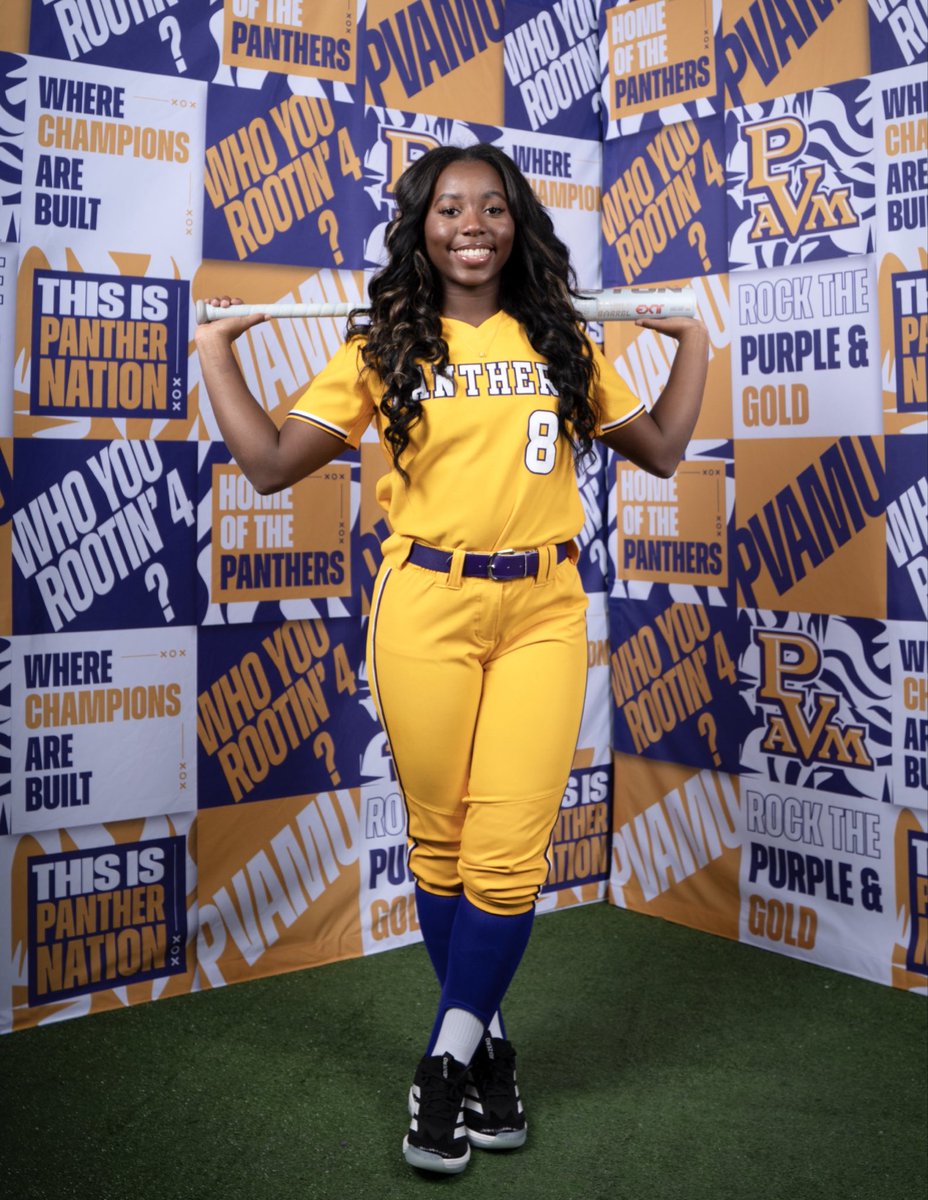 JaNiyaWhiting26's tweet photo. I would like to announce my commitment to continue my education and athletic career @pvamusoftball ! Special thanks to @CoachVLB & his coaching staff.💜💛🐾 #GoPanthers #HBCU #D1 @illusionsbrew @JV_Softball1 @jvfalconsath @MLBDevelops @Sowell33 https://t.co/uilxus84z4