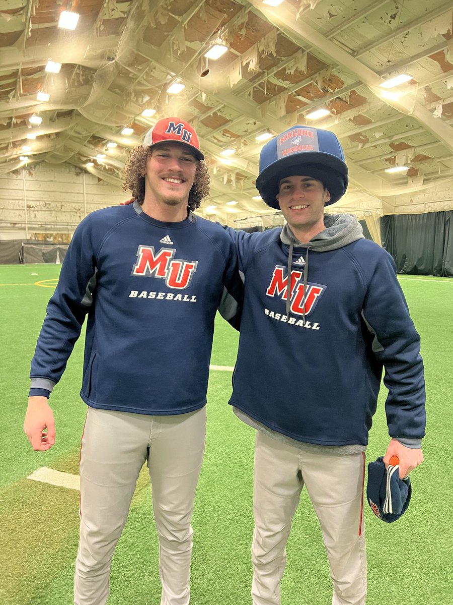 MaloneBaseball's tweet photo. Malone University Baseball:
“Alumni Cody Ballay Pitchers of the Day” are Finn Schmitt and Ayden Hall! https://t.co/SVehGqJNxv