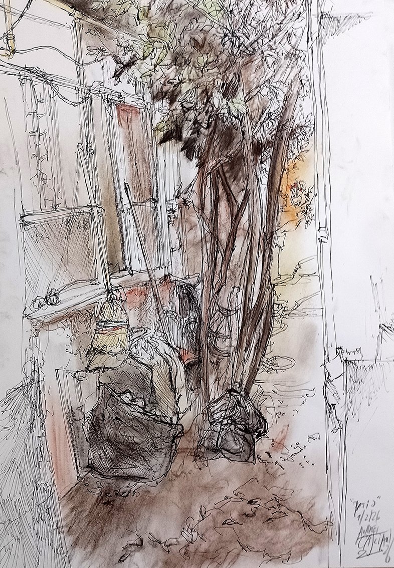 "Patio" 1-2-26
Por Andrés Casciani
-Tinta y tiza pastel sobre papel - 32 x 46 cms
*Obra disponible: compras y consultas por mensaje privado o al mail andrescasciani@gmail.com
andrescasciani.com