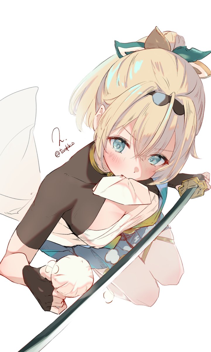風真いろは ,風真いろは(通常) 「【だいたい毎日イラスト】86日目 いろは殿 チャキ丸お手入れ中 Daily Il」|にしやまひろしのイラスト