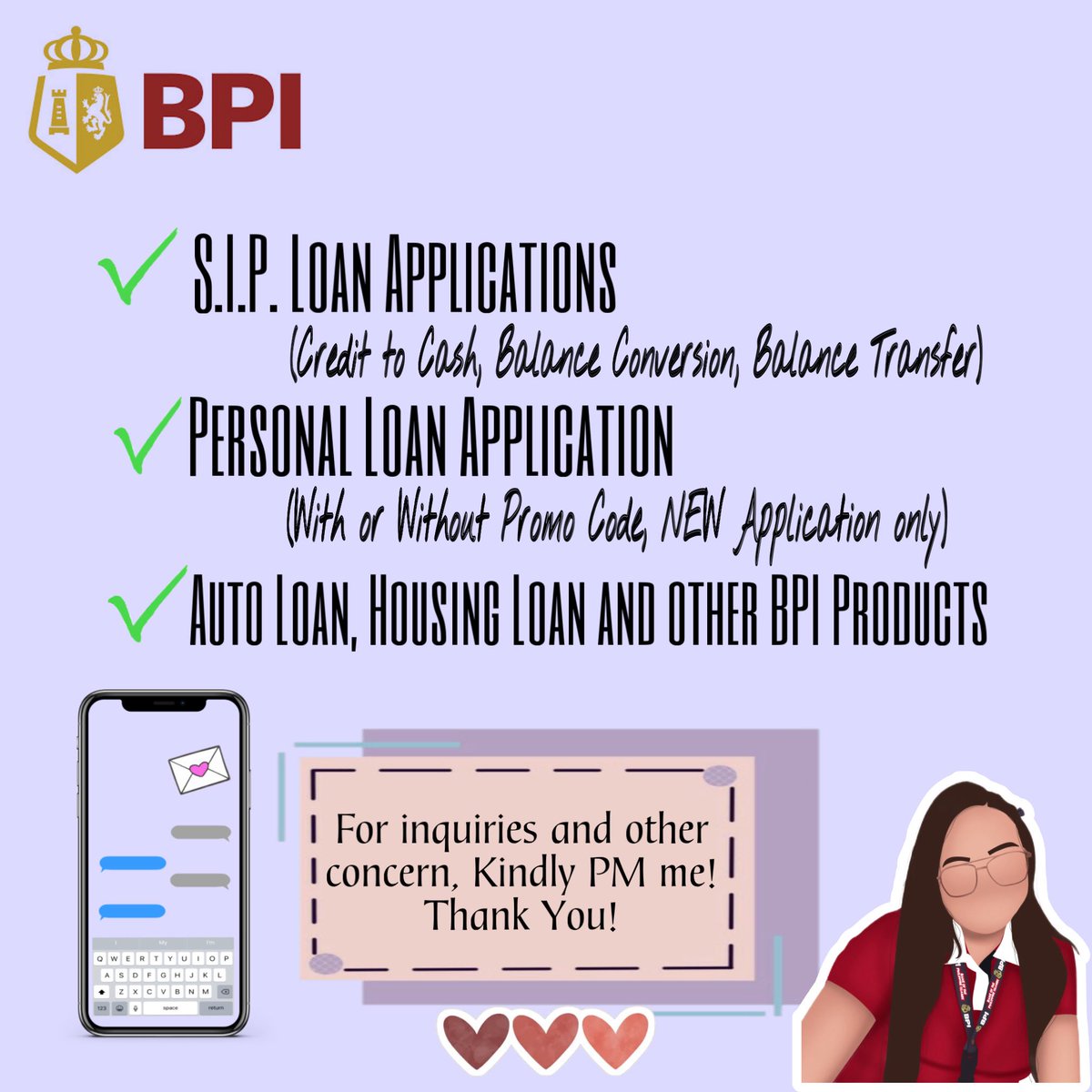 ladyarieswp's tweet photo. Want to avail BPI products? PM is the keyyy!

For inquiries, kindly message me! Thank you!

#BPI #Unibanker https://t.co/XuF6FlaprX