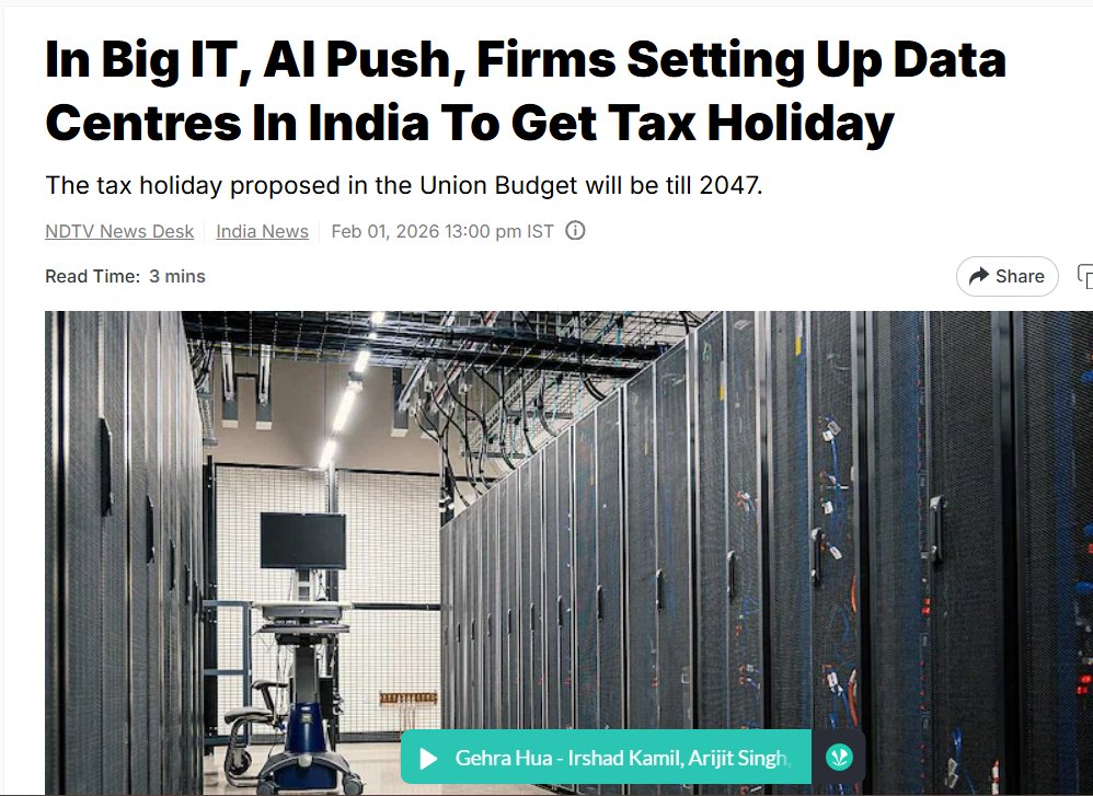 3a4_Gorilla's tweet image. #GRRR $GRRR  海外で,ゴリラのAstrikosへの投資は完璧なタイミングだったようだと話題に

巨大IT、AI推進で、インドにデータセンターを開設する企業が税制優遇措置を受ける 
ndtv.com/india-news/uni…