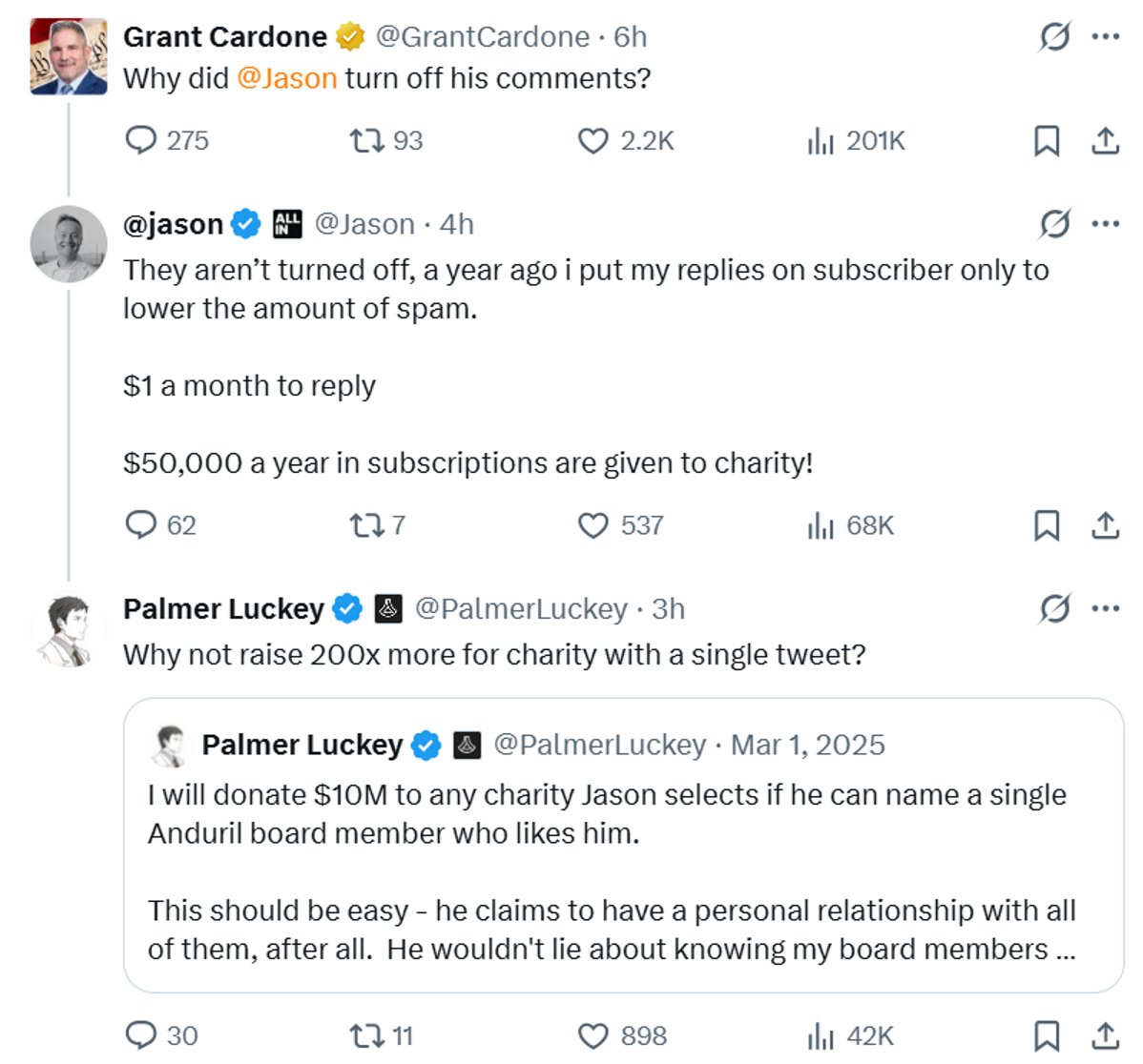 BoringBiz_'s tweet photo. My main lesson from Palmer Lucky is that I dont hate hard enough

When it comes to Jason, this man is truly a generational hater https://t.co/poab4bw85Q