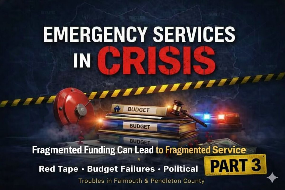 ChrisCollins14's tweet photo. Fragmented Funding Can Lead To Fragmented Services.

This is a problem is so many places. We need something better.

Full Article

https://t.co/OxegSrgBlM

#emergencyresponse #pendletoncounty #thefalmouthwhisper #emergencyservices https://t.co/b7Kpi7eYwE