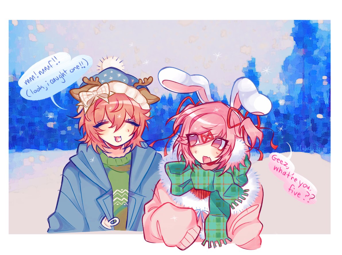playing in the snow (*ˊᗜˋ*) #ddlcwinter