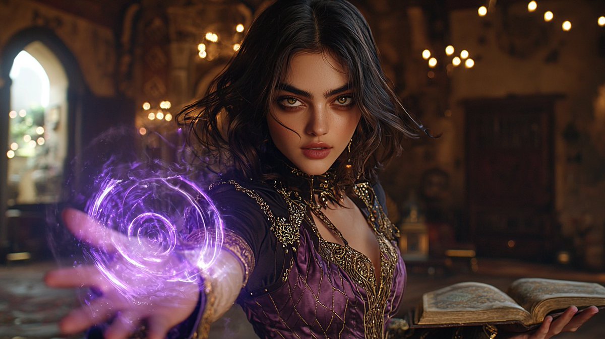 SparkfulArt's tweet photo. Story: Elise spell casting, Elsie comes from a bloodline of Europeon mages, her father practiced the art and taught her, she has a special talent for spells, it's one of the few thins she's not bored with after a short while. #aiarts #aigirl #spellcast #magic https://t.co/Wi7GvEOkty