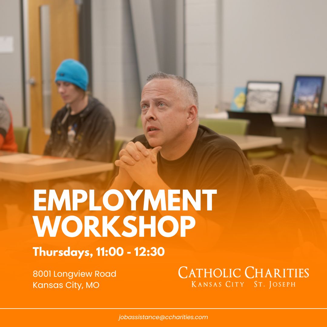 Skills for today. Careers for tomorrow.

Our Employment Workshop Series offers practical, stand-alone workshops to help clients build job skills, prepare for interviews, and move toward sustainable employment.

🗓 Thursdays | 11:00 AM
📍 8001 Longview Rd, KCMO