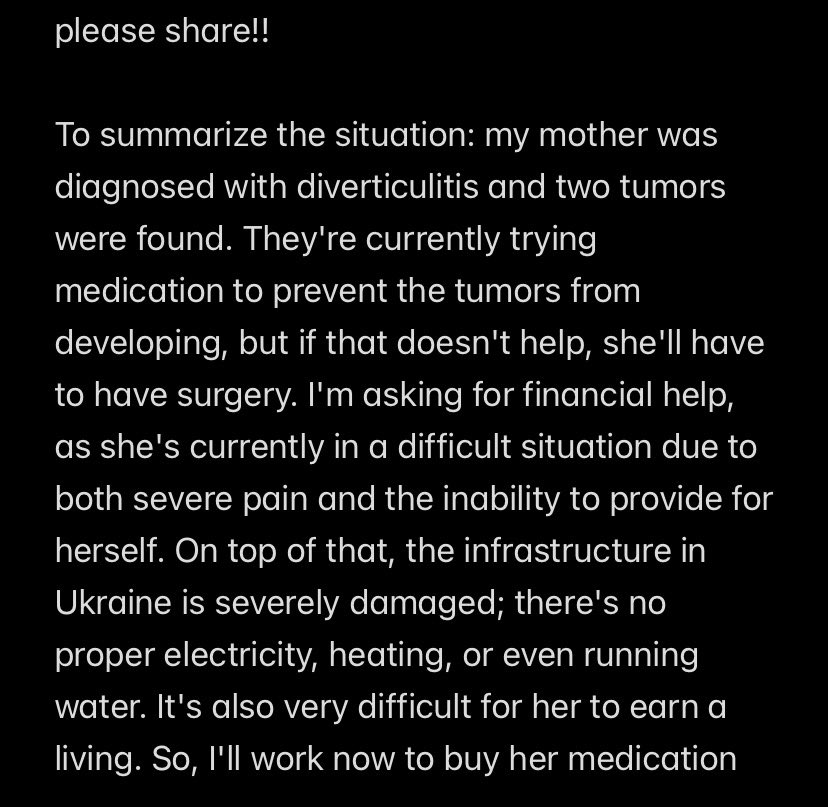 FUNDRAISING FOR MEDICATIONS/SURGERY FOR MY MOM🙏🙏
please share!!

documentation of the disease and methods of support below

↓