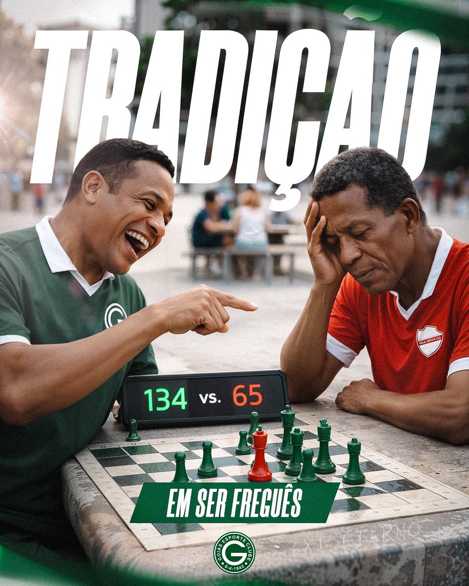 Tradição não se compra e nem se imita.
Se constrói com o tempo, com a camisa… e com vitória.

Ser Goiás é pertencimento.
Jogamos juntos em casa. E vencemos, Nação Esmeraldina!