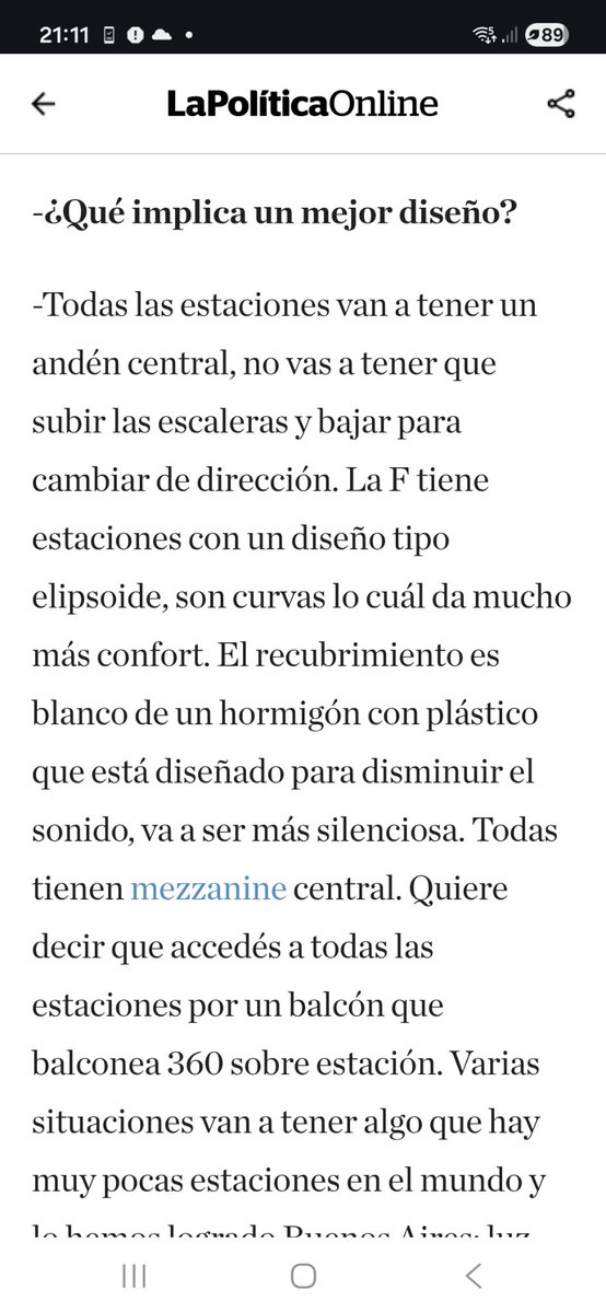 Es una entrevista de LPO al ministro de Infraestructura de CABA. Tiene un hipervínculo en "mezzanine" (entrepiso). Si lo tocás te manda al disco de Massive Attack en YouTube. Están en un gran momento.

lapoliticaonline.com/ciudad/la-movi…