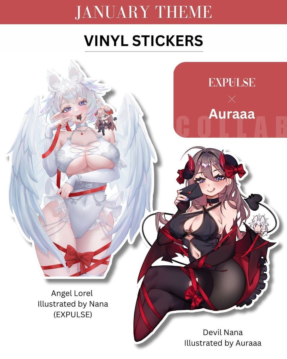 Valentines Theme for February's sticker club 💕
I collabed with @aurwoora to draw our ocs as your angle and debiru 

The set is available until the end of the month! 