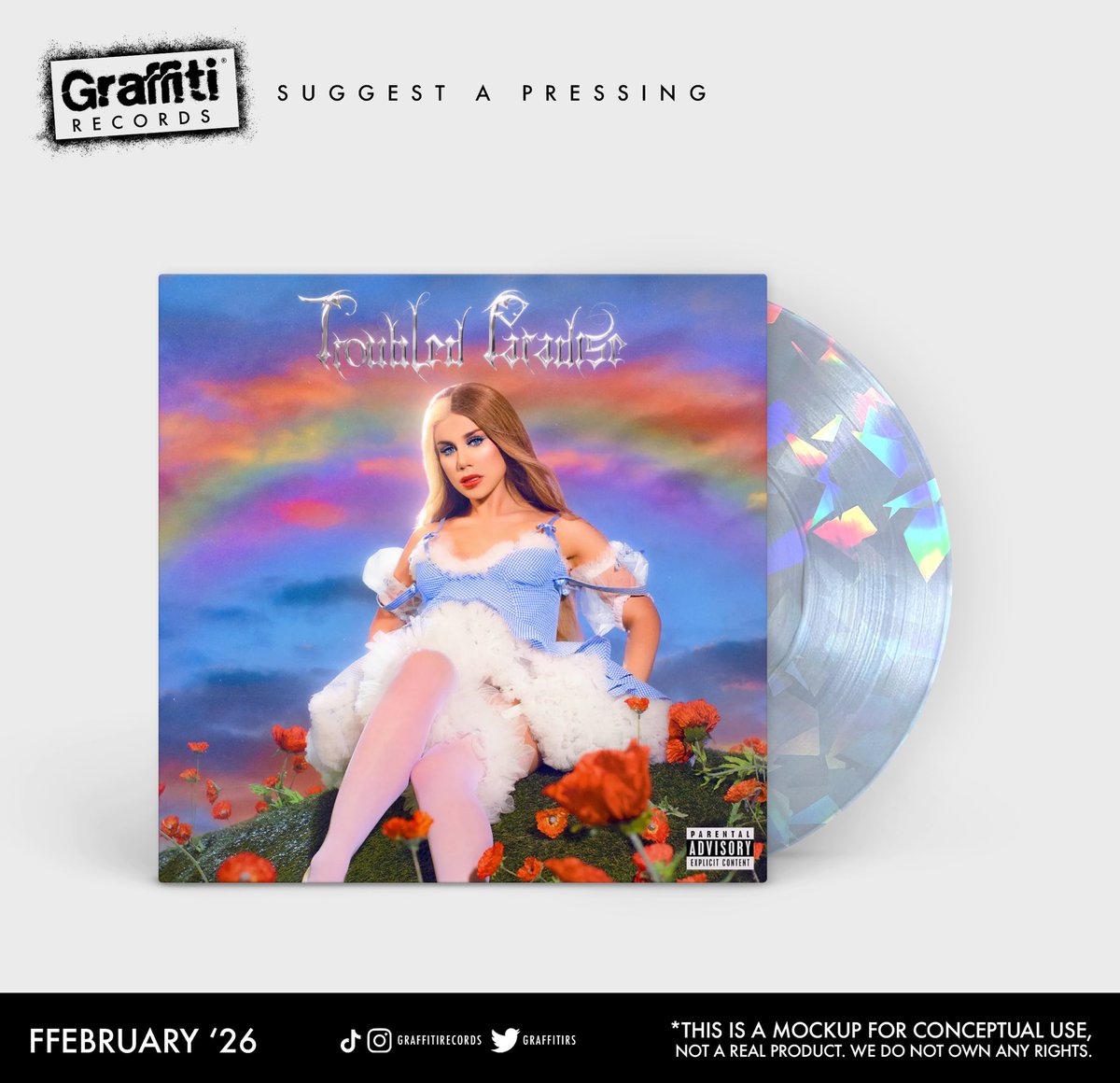 GraffitiRS's tweet image. SUGGEST A PRESSING:
Slayyyter - Troubled Paradise

#SuggestAPressing @slayyyter