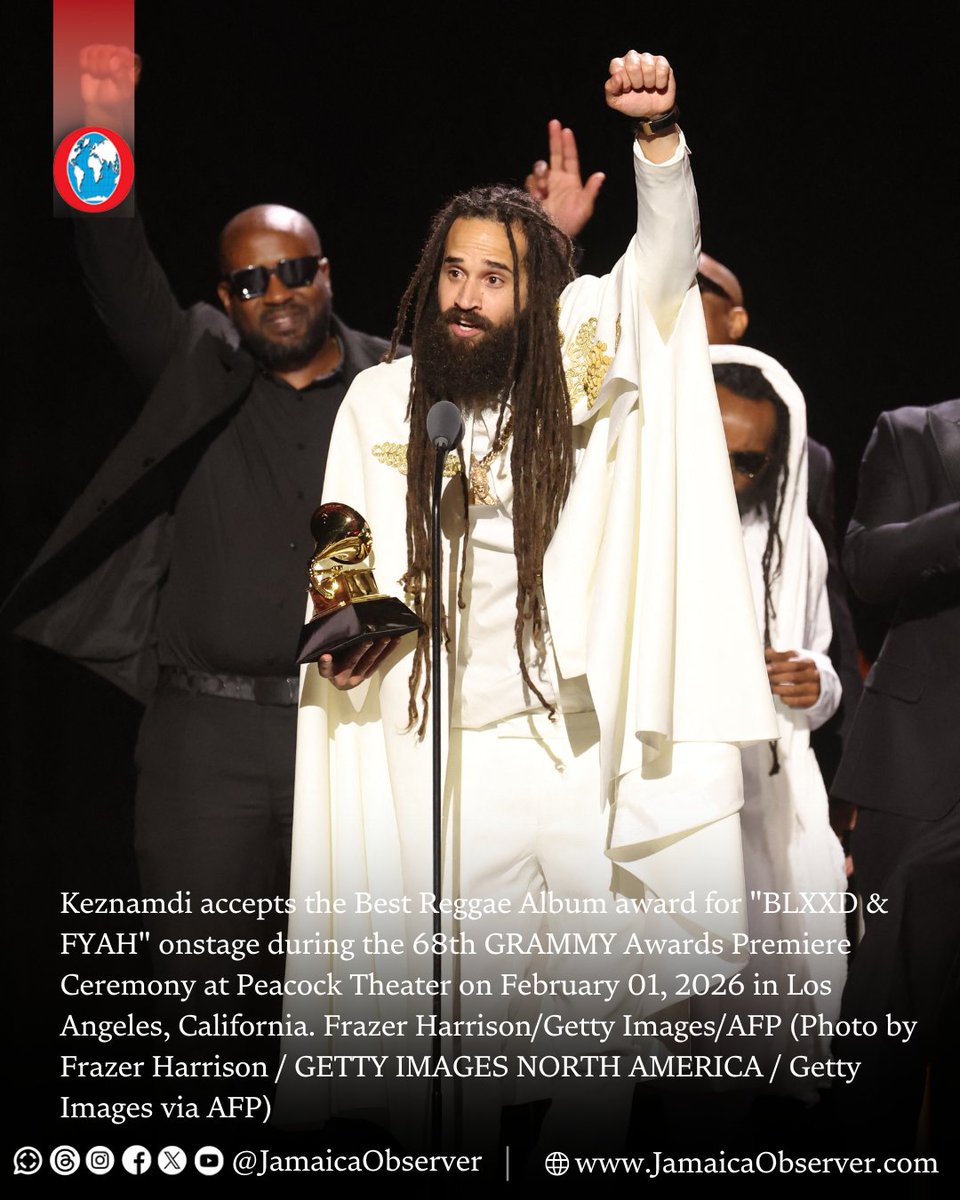 Recording artiste Keznamdi won the Grammy Award for Best Reggae Album on Sunday for his 13-track set, Blxxd and Fyah.  Keznamdi won over albums by Lila Ike (Treasure Self Love), Vybz Kartel (Heart and Soul), Mortimer (From Within) and Jesse Royal (No Place Like Home).