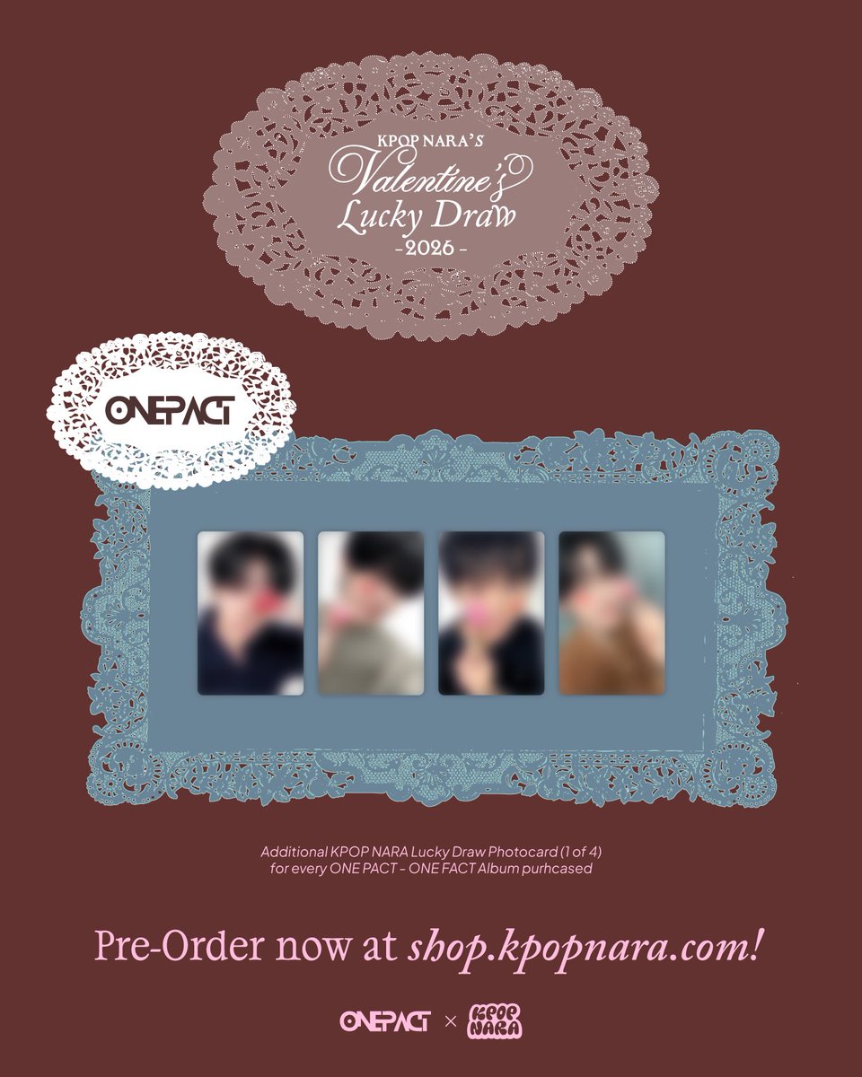 Tis’ the season for love 💓🏹 …And we have a very special Valentine just for you 💌

Pre-orders are open NOW for our Valentine’s Day Lucky Draw Event ❣️ Get ready for the perfect photocards from your favs! 

💟 CHUNGHA
💟 YVES
💟 ONEPACT

Check it out now at 🔗