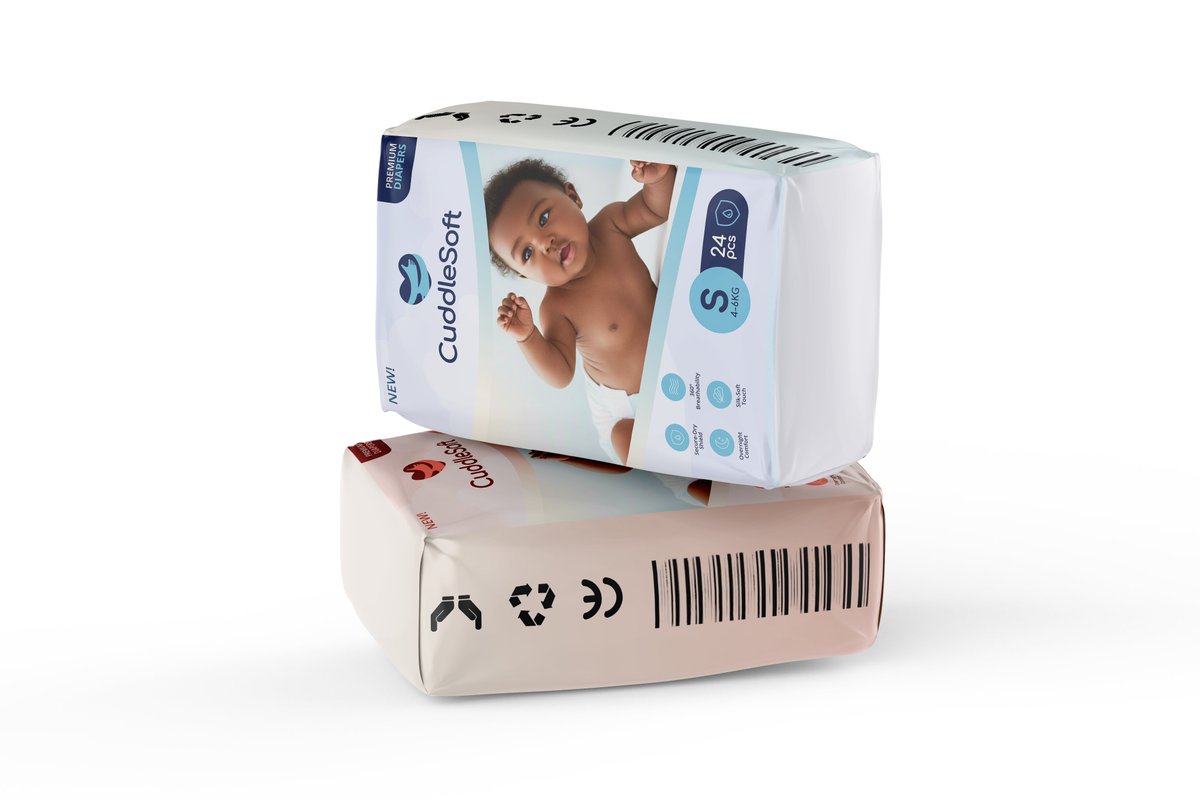 itsifeyinwa's tweet photo. Packaging design for diaper brand-Cuddlesoft