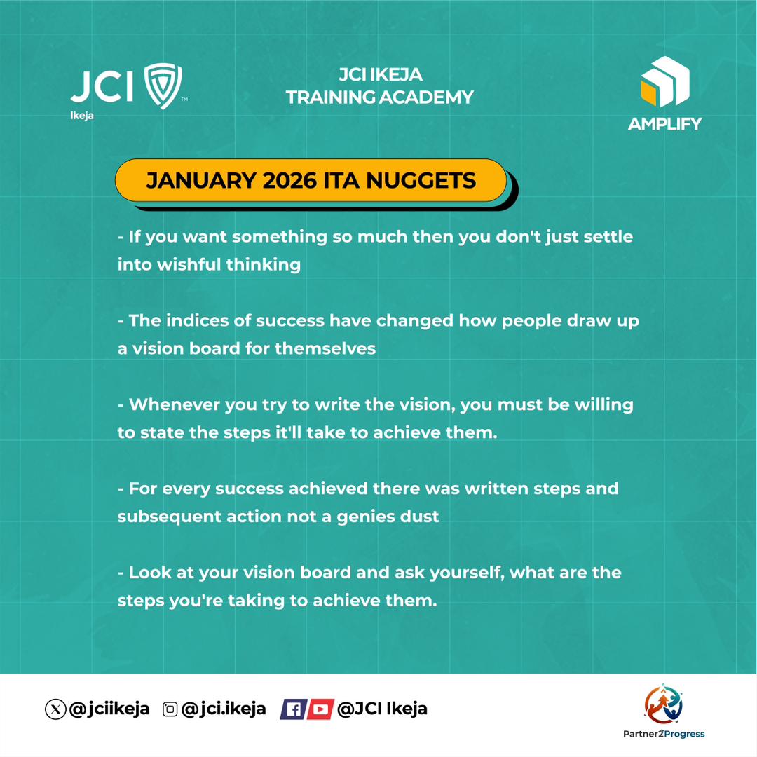 jciikeja's tweet photo. Swipe for highlights from our Jan Training Academy with Barr. Adenike Oyetunde-Lawal 💡
Redefine your vision and prioritize your health to AMPLIFY your 2026. 🚀
Which nugget is your favorite? Let us know!
#Partner2Progress
#JCIIkeja
#AMPLIFY
#ITANuggets https://t.co/ExC9z5EomA