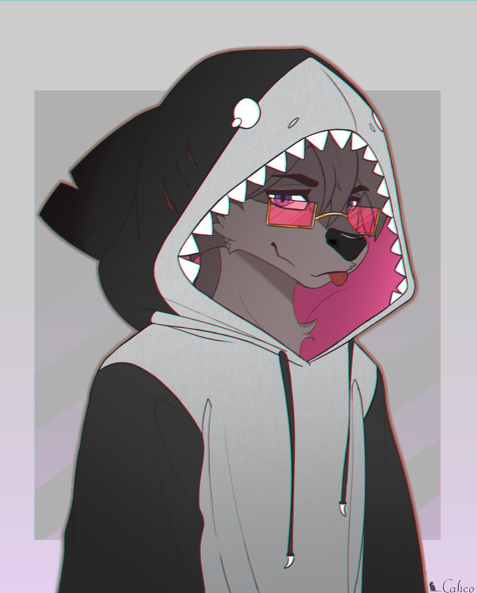 SplendideCalico's tweet photo. Shark hoodie gift art done for a friend @TotallyWeebTras  recently~🦈 Cool af sona 😤
#Furry #Fursona #Furryart https://t.co/ZGMUnWZdJH