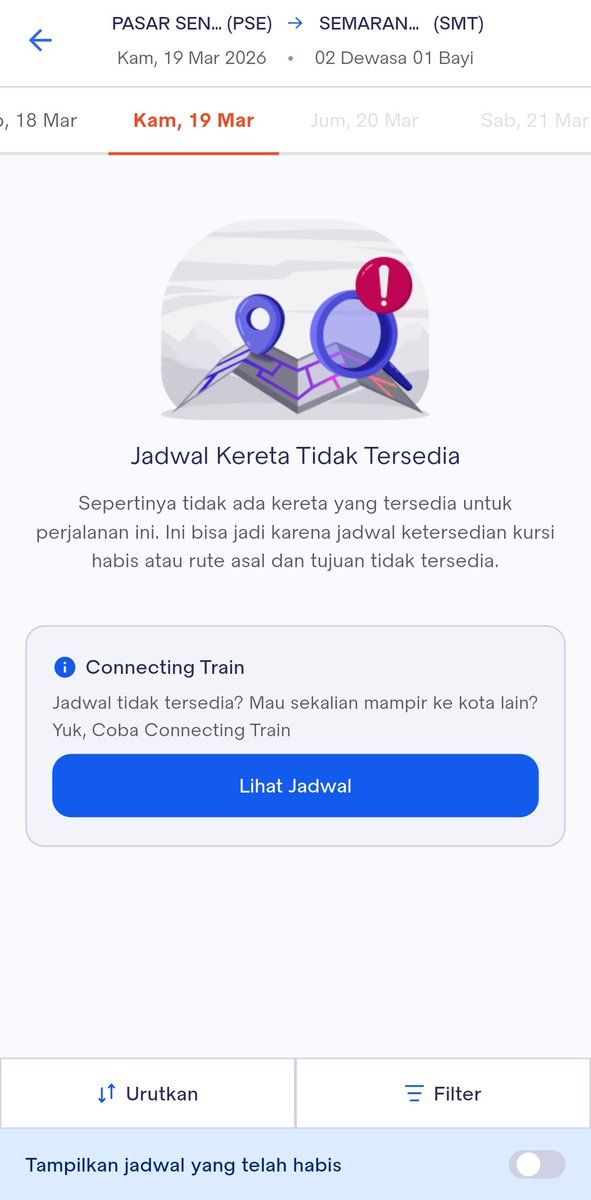 tiagust_'s tweet photo. @KAI121 min, kok dari kemarin setiap cek tiket gini mulu ya, tp cek di plarform lain di tanggal dan tunjuan yg sama ada tersedia 
Kalaupun full kan pasti tetep keluar jadwal https://t.co/dQZqecJM7h