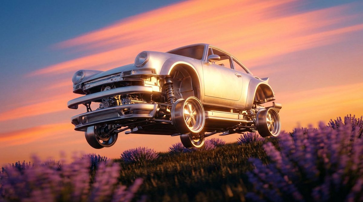 Deconstructed Porsche renders