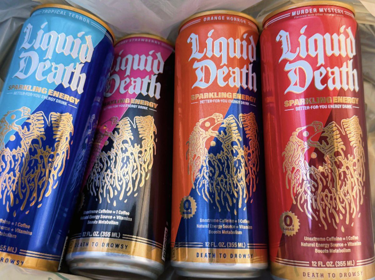 OGEvilMark's tweet image. I finally got my hands on the new Liquid Death sparkling energy drink, and I have to say, it’s quite good! #MurderYourThirst #DeathToPlastic