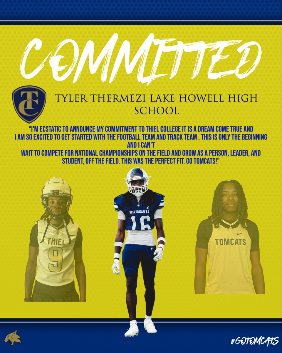 JOEJOE954's tweet photo. After a great visit, many prayers, and great conversations with family, and coaches, I’m blessed to say I’m 1000% committed to @Thiel_FB !!!🐾🐾@CoachPolis @CoachTomKeane @Coachsbauman @DonnyPattison5  @LakeHowellFB https://t.co/Hxy3xkHzXH