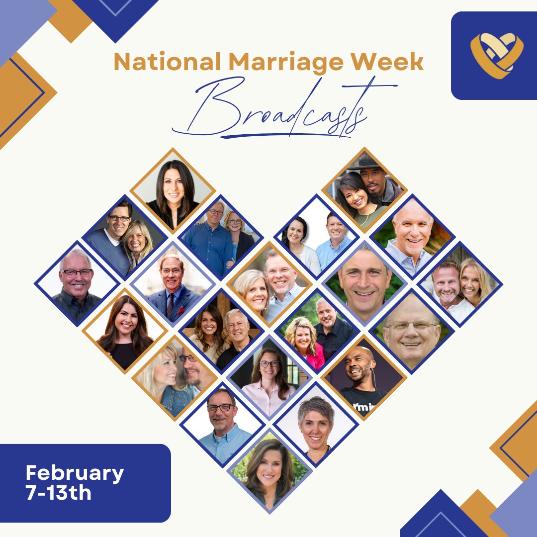 Saturday begins National Marriage Week. Strengthen your marriage by spending ONE HOUR watching our FREE youtube broadcasts each evening Feb 7 - 13 to grow as a couple.

Sign up now to get your free viewing links - marriageweek.org/broadcasts