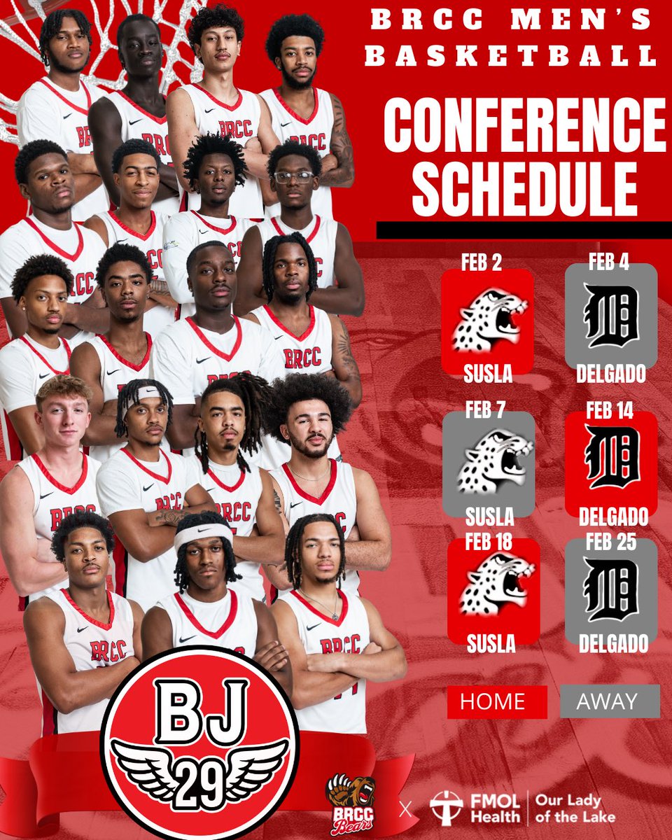 BRCCMensBBall's tweet photo. Conference Season is here for the Bears Basketball team. The Bears aim to three-peat as LCCAC Champions. The road ahead will be tough, but the Bears are up for the challenge. Will you be cheering them on as they pursue their third consecutive title?

#bj29 #mob #clawsup https://t.co/FWYwwSDOF1