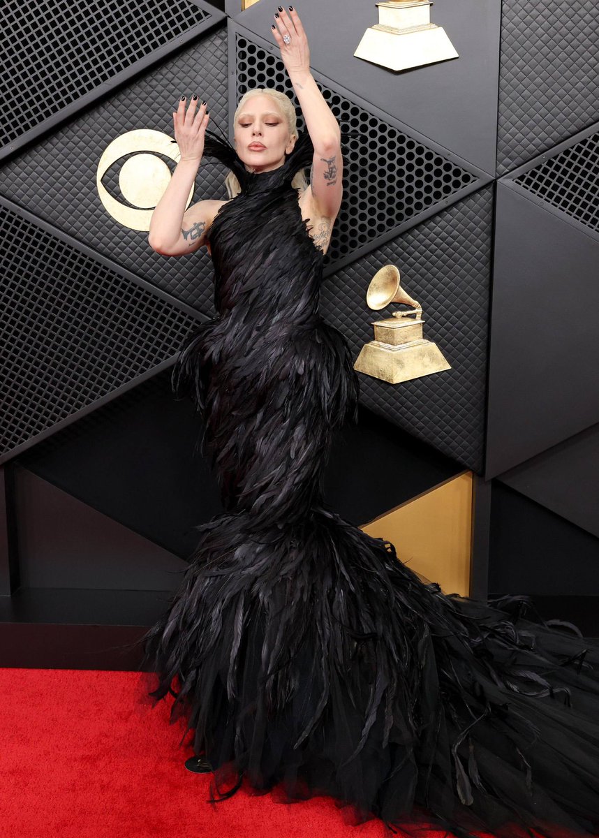 Lady Gaga delivering drama at the #GRAMMYs red carpet.