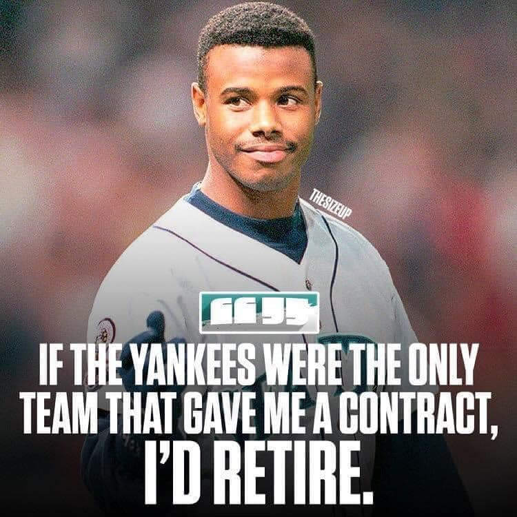 BBGreatMoments's tweet image. Ken Griffey Jr DID NOT like the Yankees.