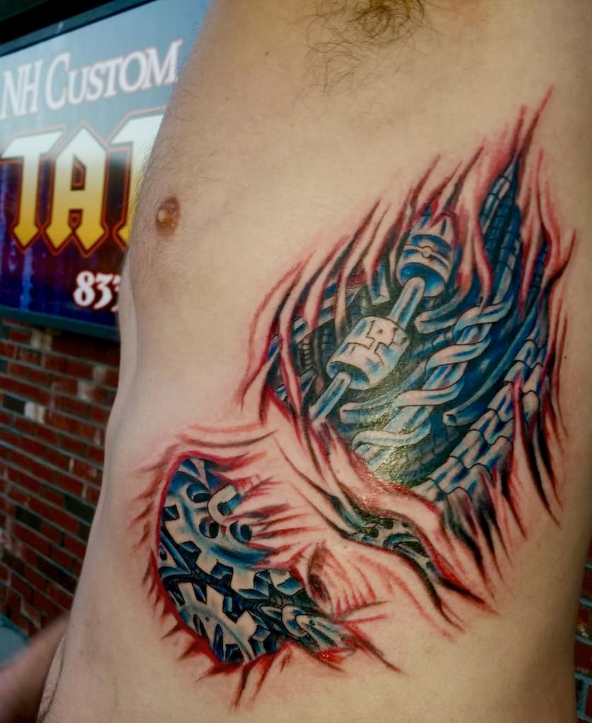 NHCustomTattoo's tweet photo. highlight the human body as a complex machine, drawing attention to, and working with, natural movement.

Custom Freehanding: Because these designs often follow the unique shape of a person's body, artists frequently draw them directly onto the skin rather than using a stencil, https://t.co/NIsb4oCipK