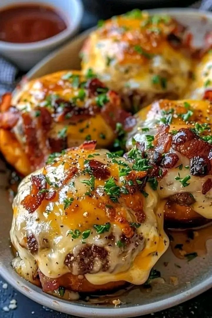 Garlic Parmesan Bacon Cheeseburger Bombs!
