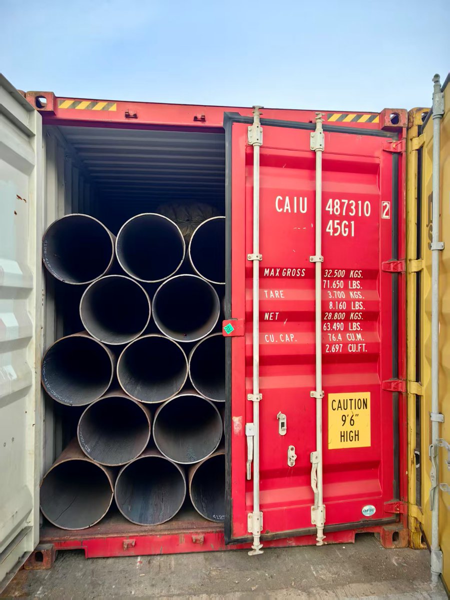 BotopSteel's tweet photo. Shipment of 457x9.53 ASTM A106 Grade B Seamless Steel Pipes💯
If you want to know more information about steel pipe products, you can contact us:
📩 sales@botopsteelpipes.com
☎ Whatsapp:008613463768992
🌐 https://t.co/AZPkI8ktXD
#astma106 #seamless #astma106gradeb #steelpipe https://t.co/aocPeeOxMJ