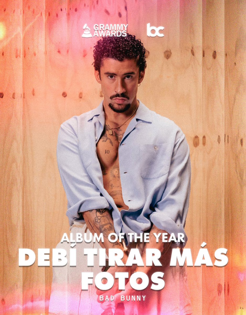 bchartsnet's tweet image. 🏆 O AOTY É LATINO! Bad Bunny VENCE o #GRAMMYs de Album of the Year por "DeBÍ TiRAR MáS FOToS"