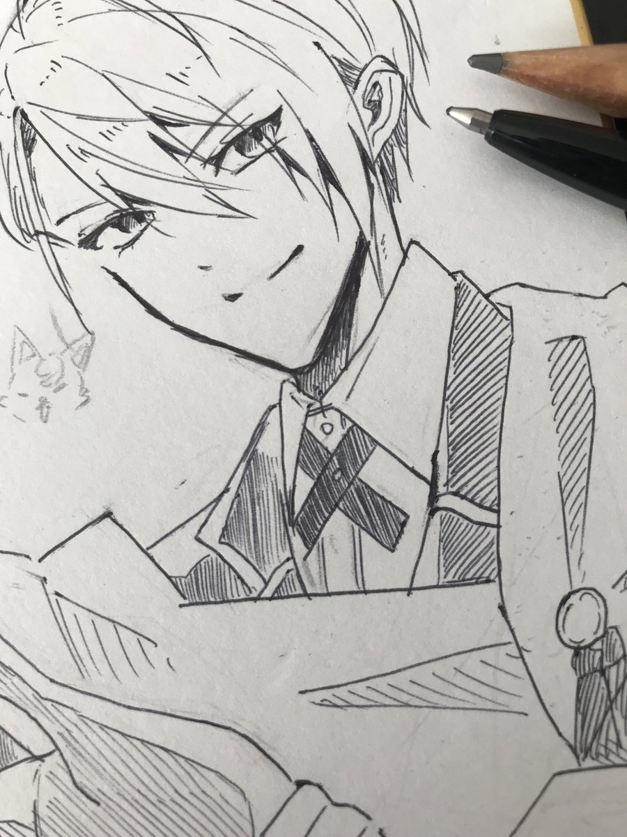 paaan___chan's tweet photo. 久々にアナログで描かせていただいております☺️💙 https://t.co/56gMfRlOv1