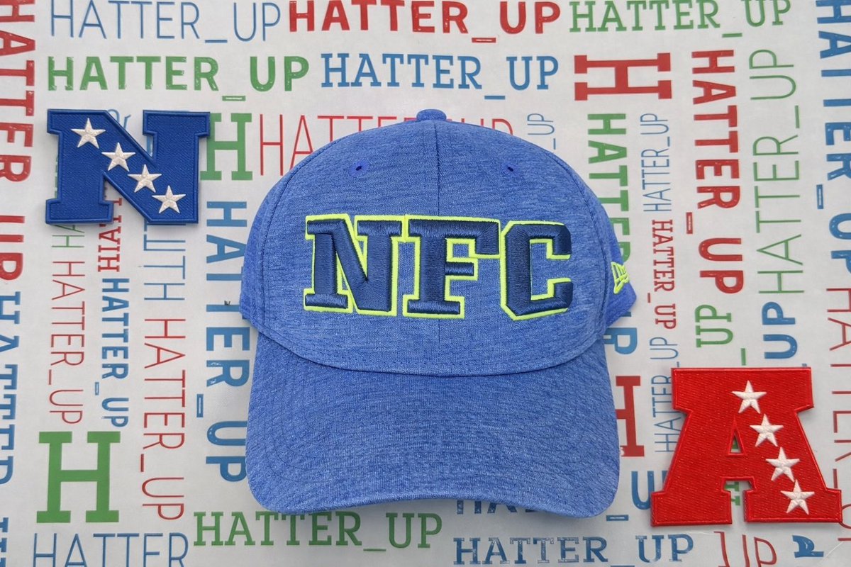 Hatter_up's tweet photo. It’s the week before the big Game🏈 and time for the #probowl now called the #ProBowlGames  My Hat of the day is representing the #NFC #NFL #CapsOn #UnitedByCaps #FittedHatSociety #HatoftheDay #HatTwitter #NFLTwitter #HatCollector  #StretchFit3930 https://t.co/ruJbfChlwE