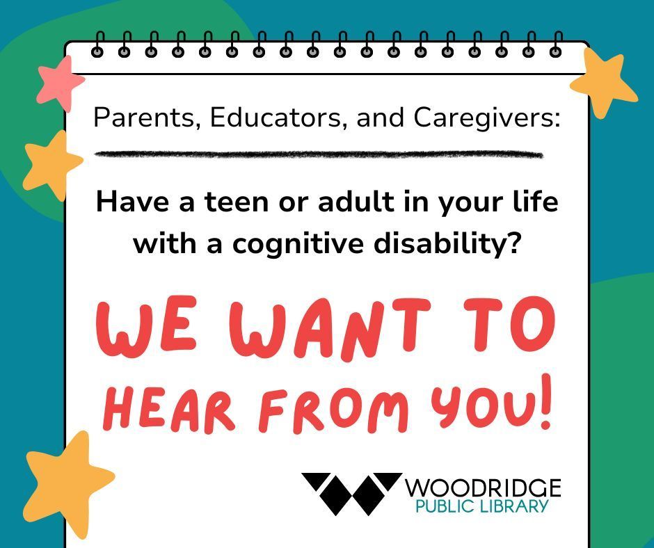 Help the library design a monthly program for teens and adults with cognitive disabilities. Share your feedback: docs.google.com/forms/d/e/1FAI…